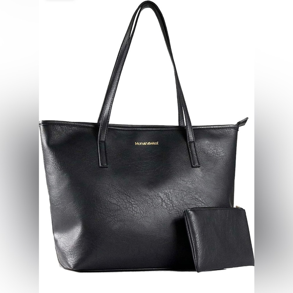 Montana West Black Tote Bags Vegan Leather Purse and Handbags.​​